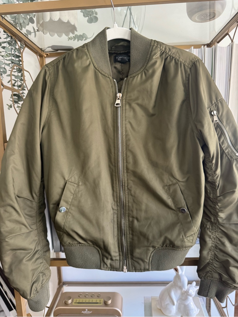 Topshop Olive Bomber Jacket